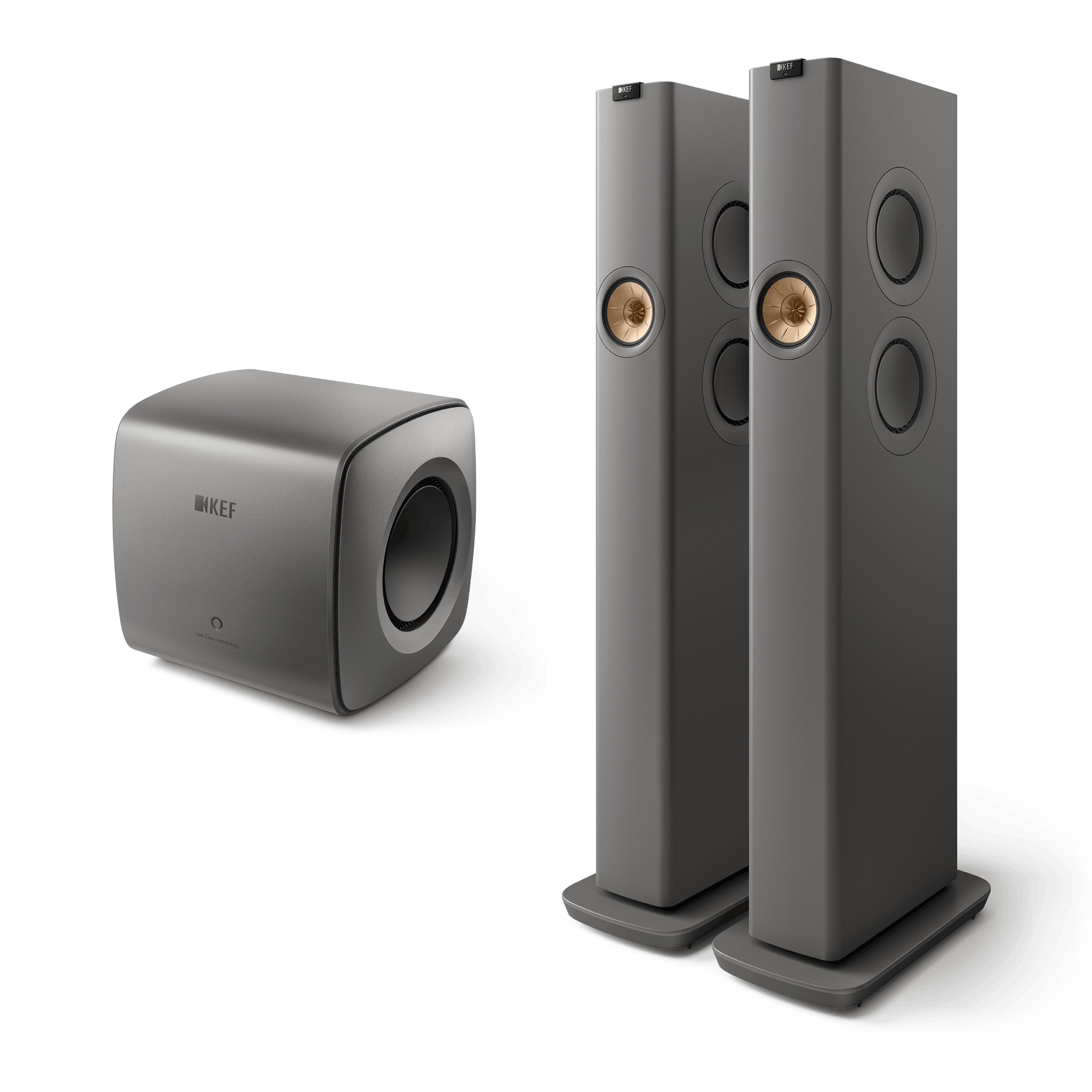 KEF LS60 Wireless HiFi Speaker with KC62 Subwoofer Bundle