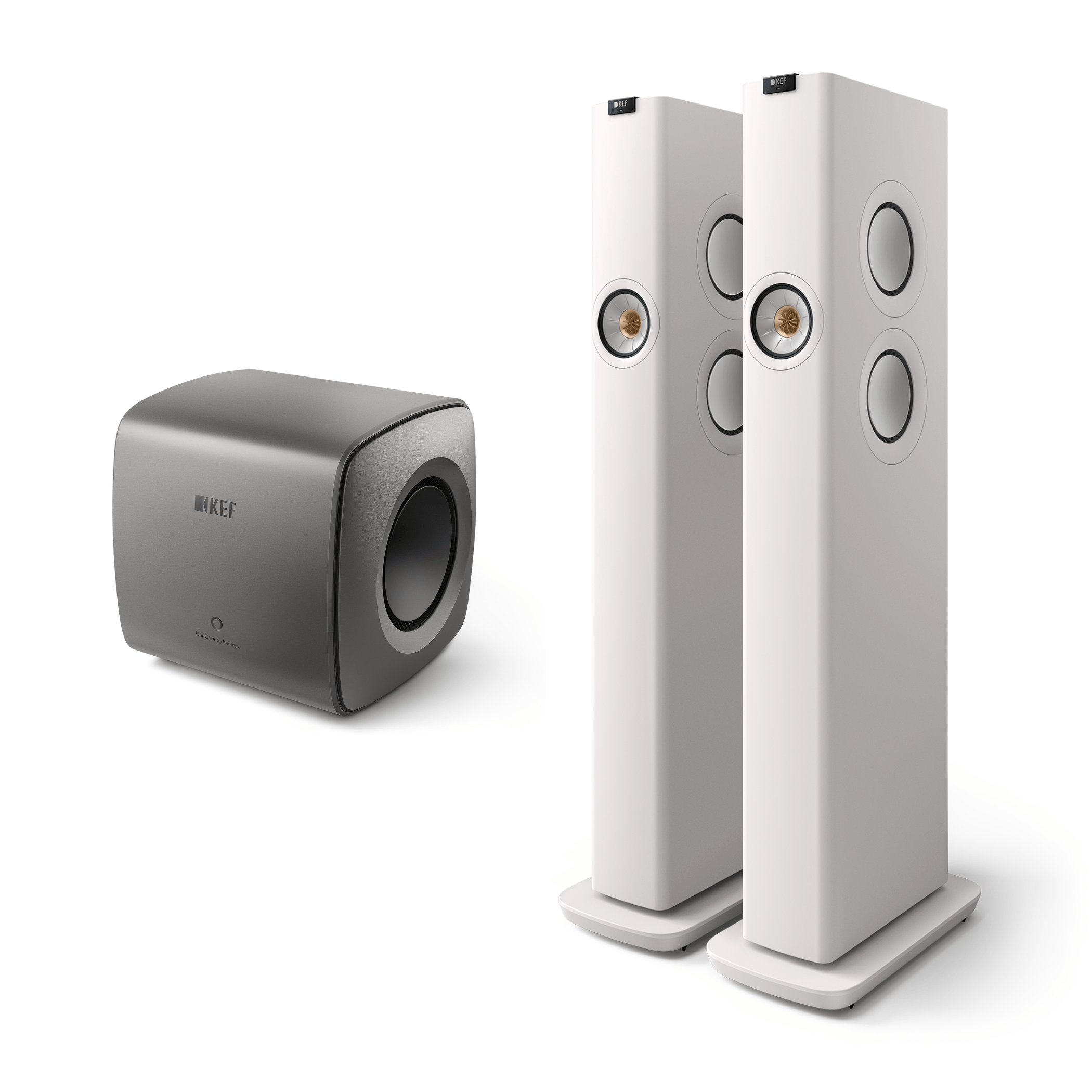 KEF LS60 Wireless HiFi Speaker with KC62 Subwoofer Bundle