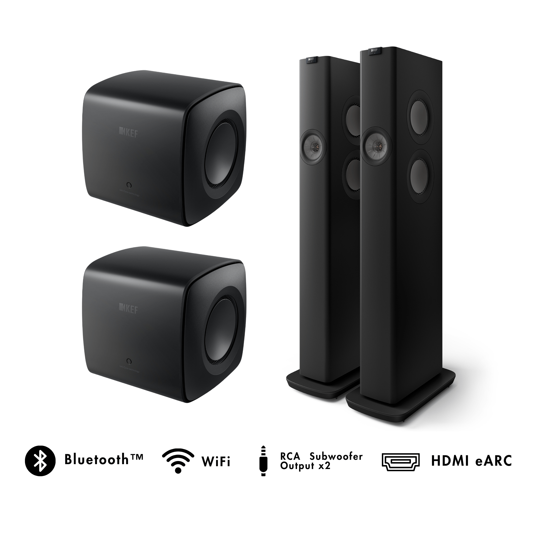 KEF LS60 Wireless HiFi Speakers + KC62 Subwoofer Bundle