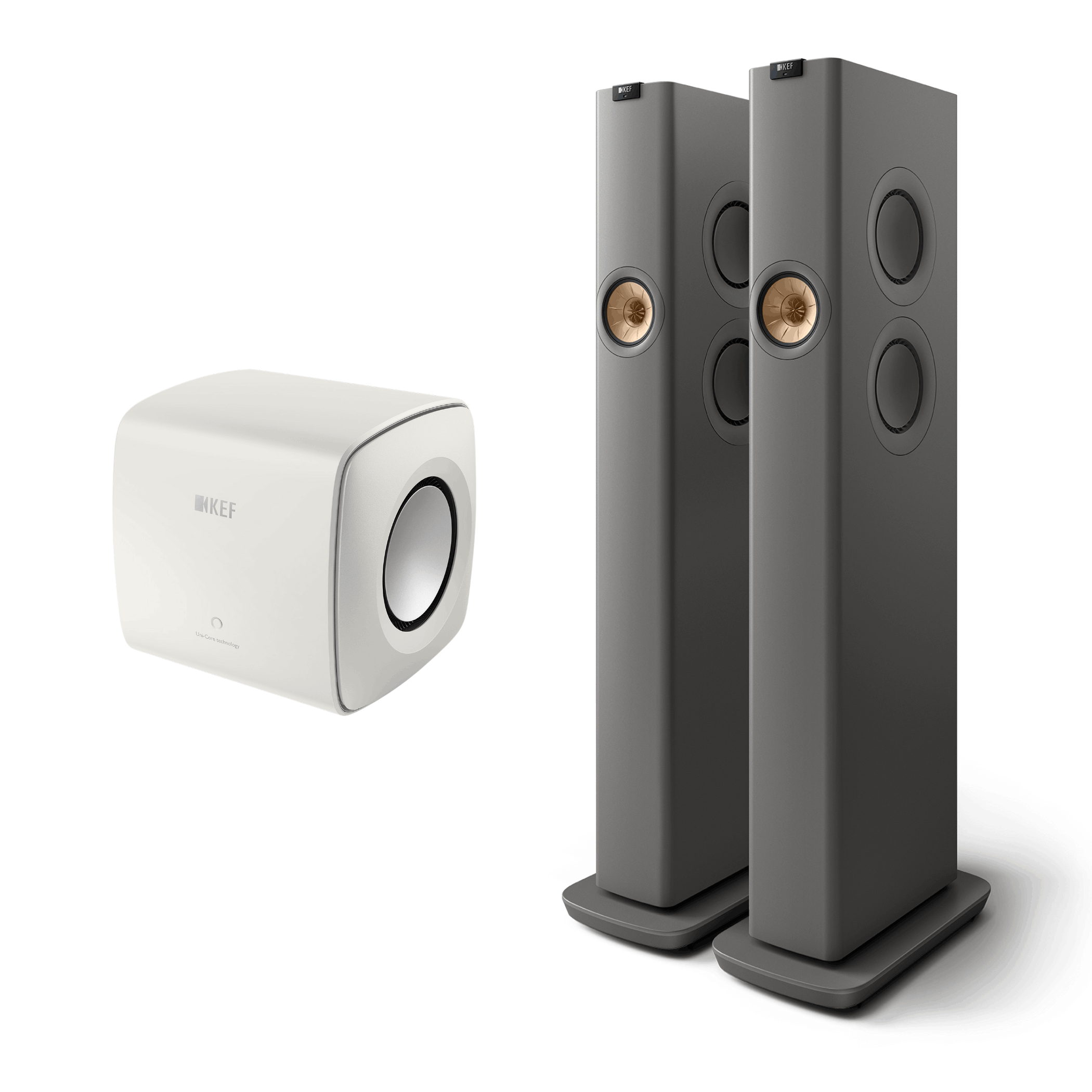 KEF LS60 Wireless HiFi Speaker with KC62 Subwoofer Bundle