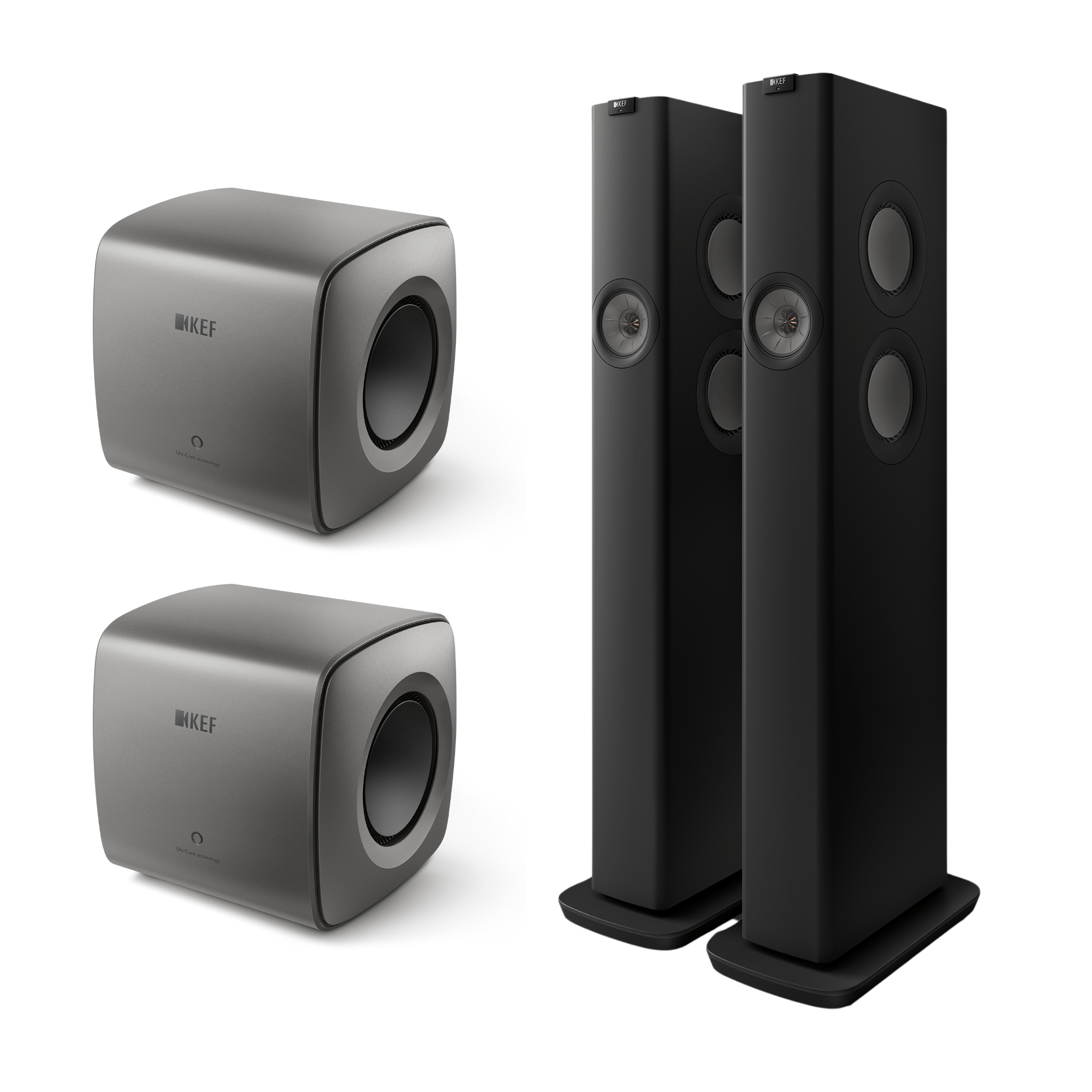 KEF LS60 Wireless HiFi Speaker + KC62 Subwoofer Bundle