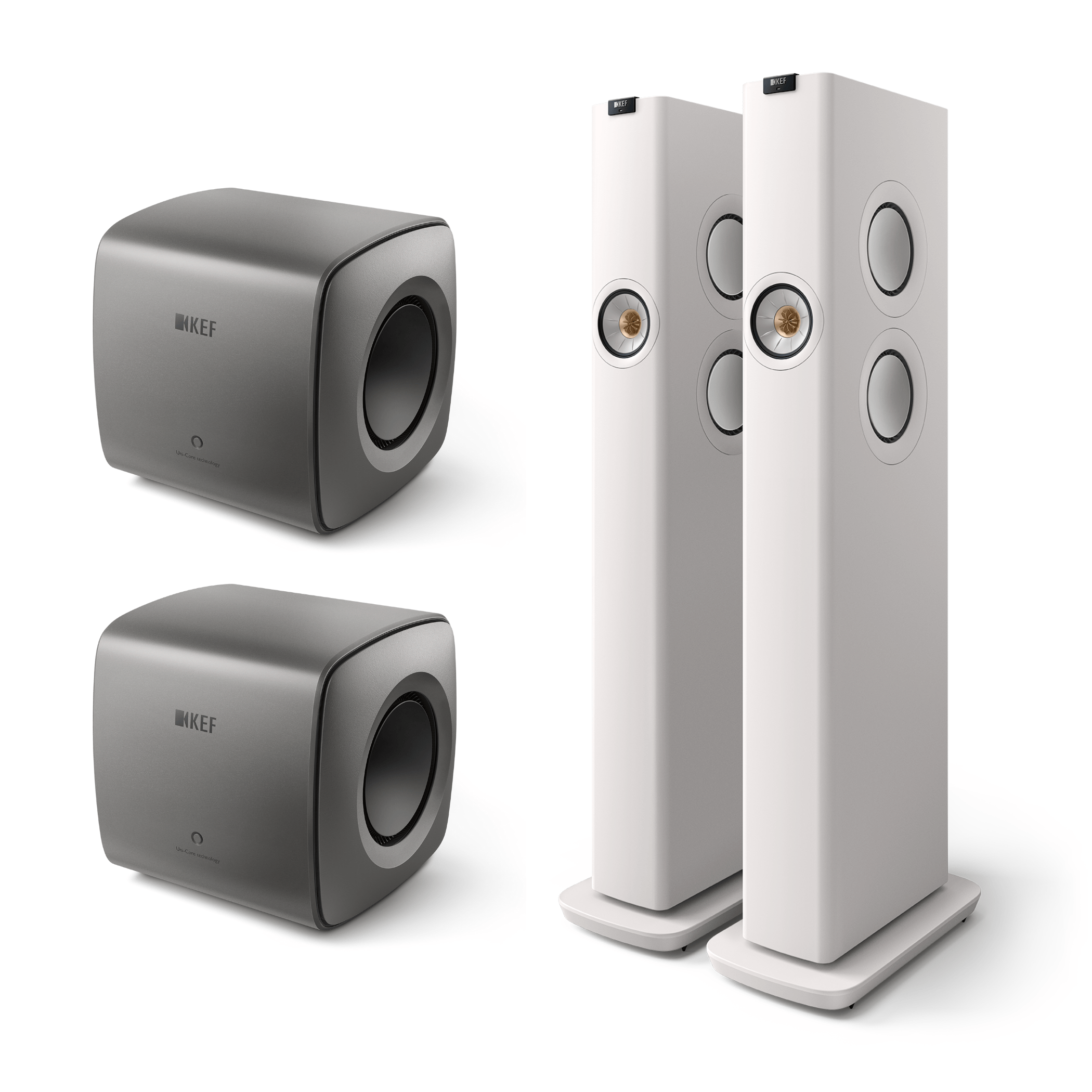 KEF LS60 Wireless HiFi Speaker + KC62 Subwoofer Bundle