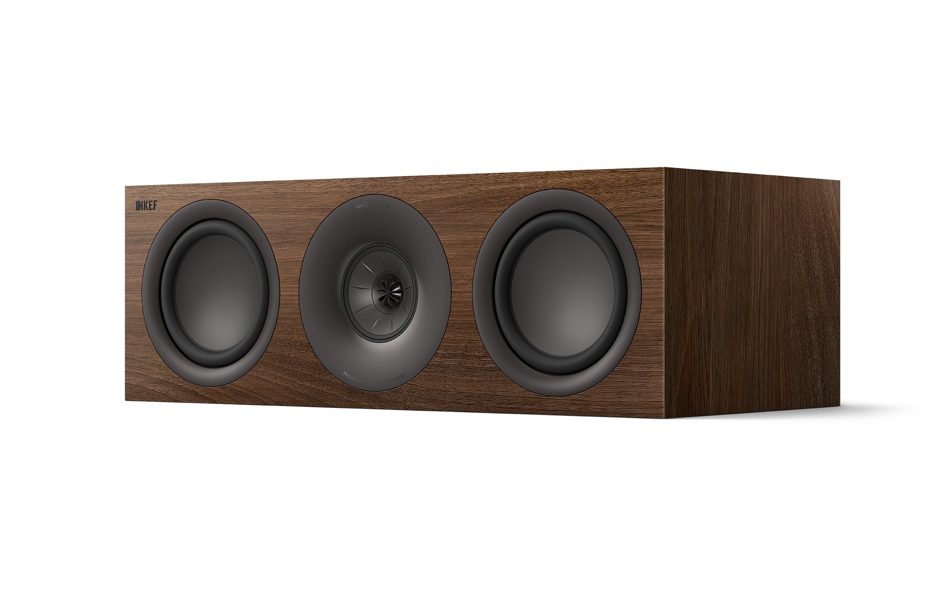 KSC−300CTR ACTIVE CENTER SPEAKER Q6_Meta_walnut_perspective_fro